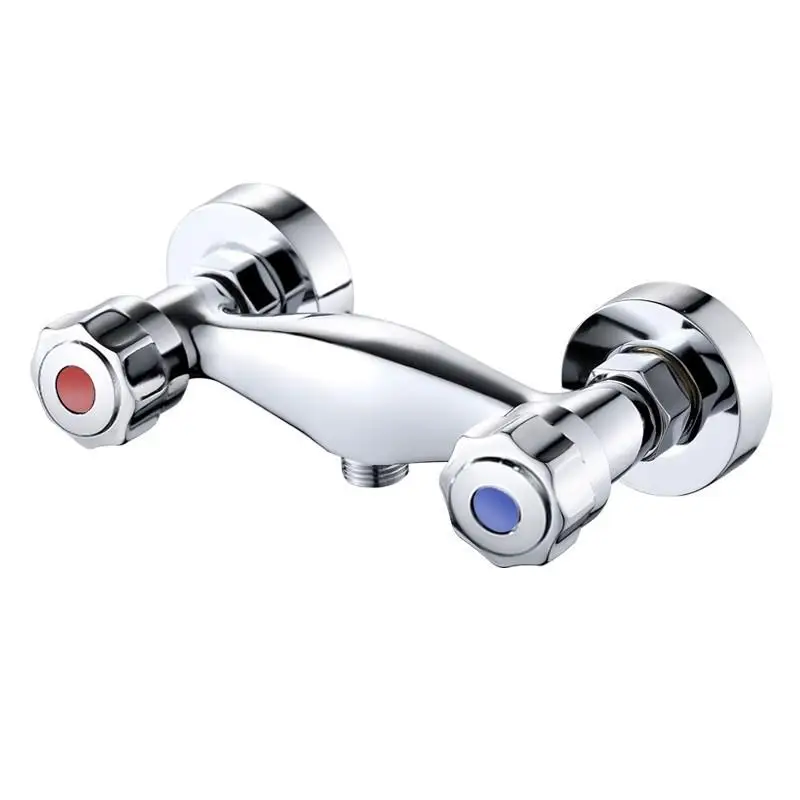 

Luxury Double Switch Copper Shower Faucet Wall-Mounted Hot And Cold Water Control with Fine Spray Modern Bathroom Mixer Tap
