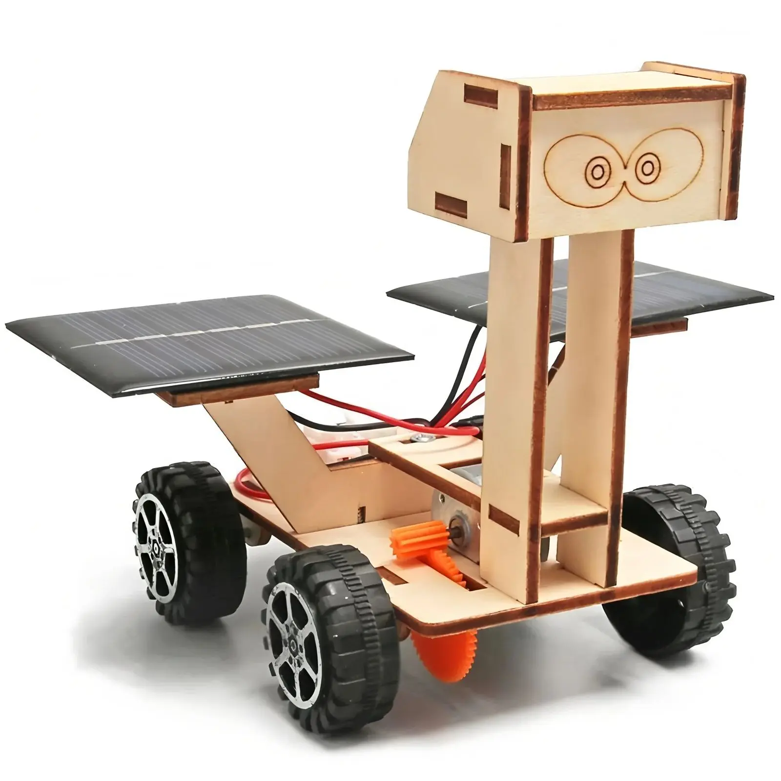 Solarbetriebener Mondrover DIY 3D Holzpuzzle Kinder-Bausatz MINT Wissenschafts-Lernspielzeug Feinmotorik-Training
