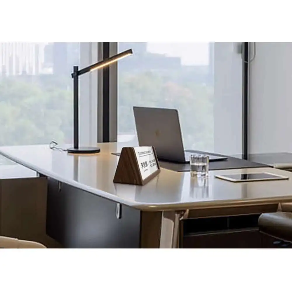 1 قطعة 200*90 مللي متر مكتب سطح المكتب العلامة التجارية الاكريليك على الوجهين عرض بطاقة البنك الموظفين اجتماع بطاقة الهوية رف شاشة #6