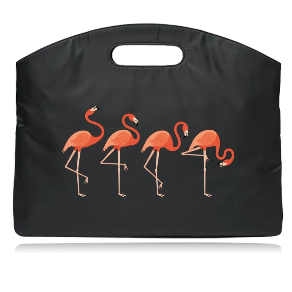 Pasta de náilon moda feminina durável saco de computador unisex versão coreana maleta flamingo impressão bolsa grande capacidade