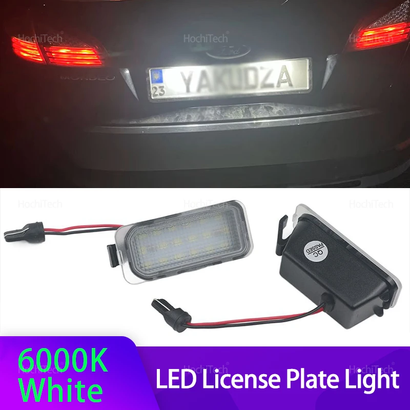 2pcs LED License Plate Light Canbus Number Lamp No Error for Ford S-MAX C-MAX Focus MK2 MK3 Kuga MK1 MK2 Fiesta Mondeo
