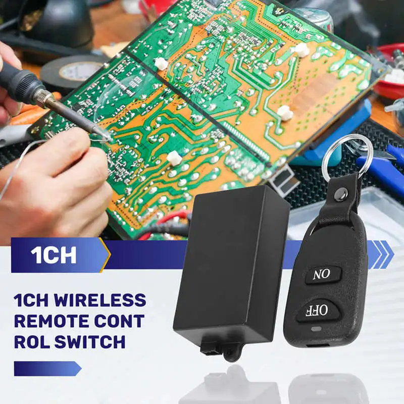 تيار مستمر 12 فولت 10A 1Ch لاسلكي للتحكم عن بعد نظام التبديل استقبال الارسال 2 أزرار مقاوم للماء عن بعد 433 ميجا هرتز