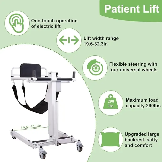 AIROW Home Use Adjustable Foldable Recliner Lift Chair Electric Standing Assist for Seniors Car Transfer Aid