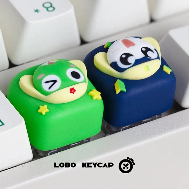 Keroro Themed Anime Keycaps Mechanical Keyboards Resin Customized Cute Keycaps PC Gaming Keyboard Accessories Gifts Collection