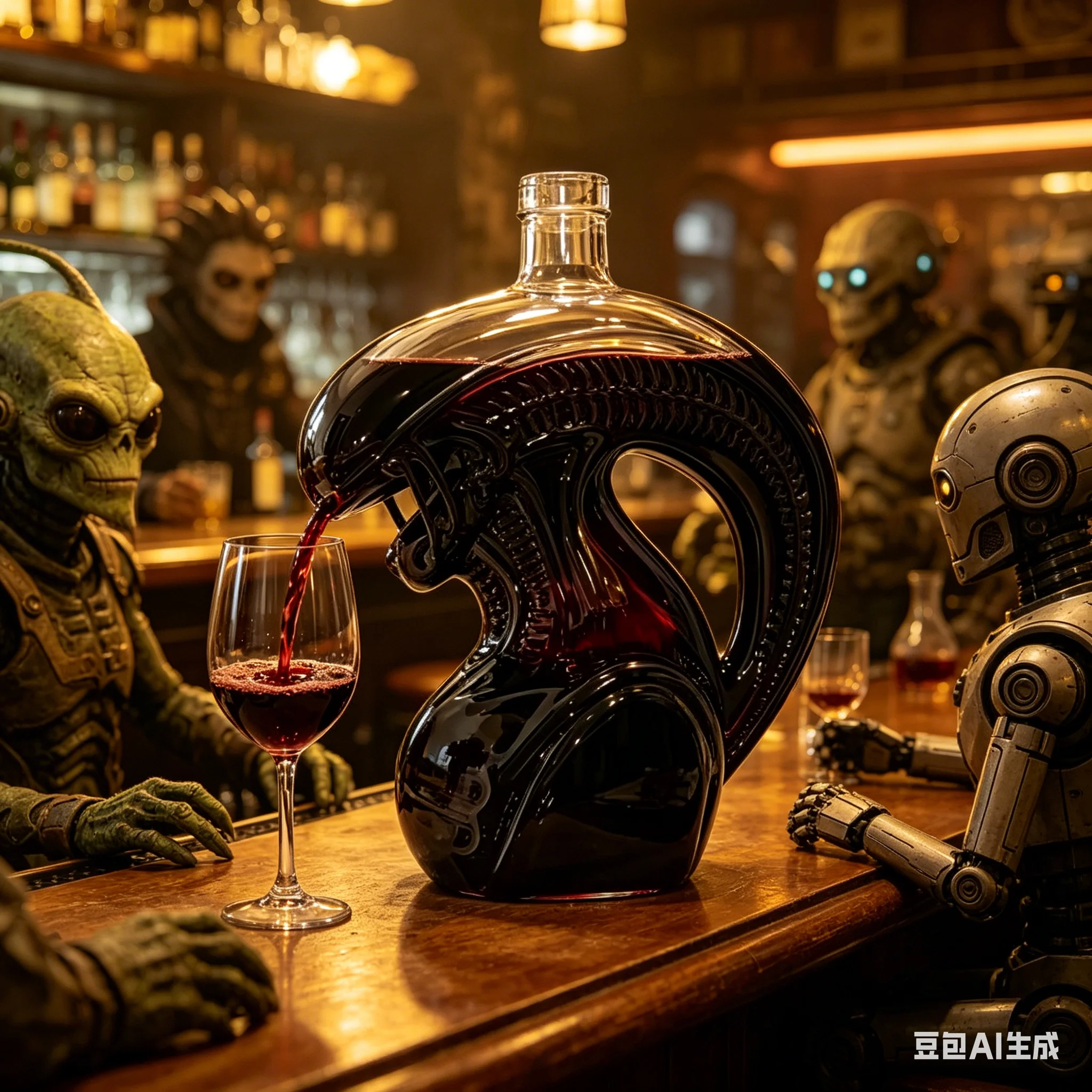 Creative special-shaped glass decanter, brandy and liquor sub-bottling, bar bar collection decorations