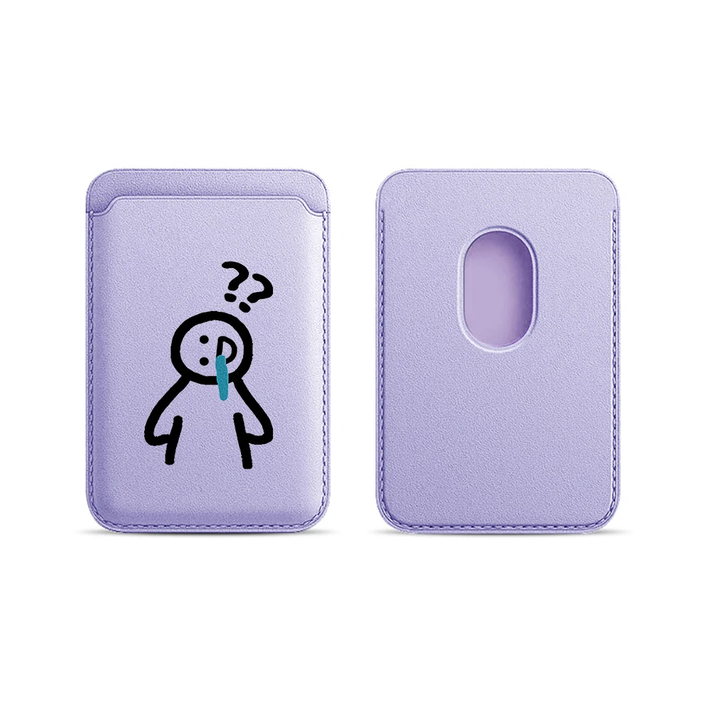 Lustige Line-Art-Lederkartenhalterung, lustige Brieftasche, Telefonkartenhalter für magnetische Hüllen, geeignet für alle iPhone Magsafe-Karten-Handytaschen. – Detail 8