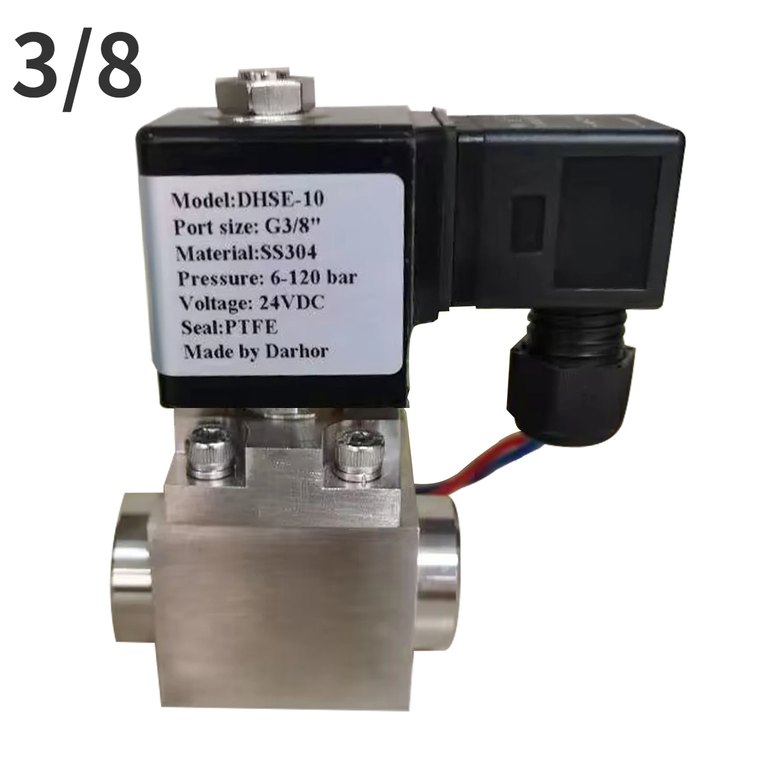 0~300 Bar Stainless Steel High Pressure Solenoid Valve Electromagnetic Valve 1/4 1/2 3/4 3/8 AC 220V 24V BSP/NPT Valvula
