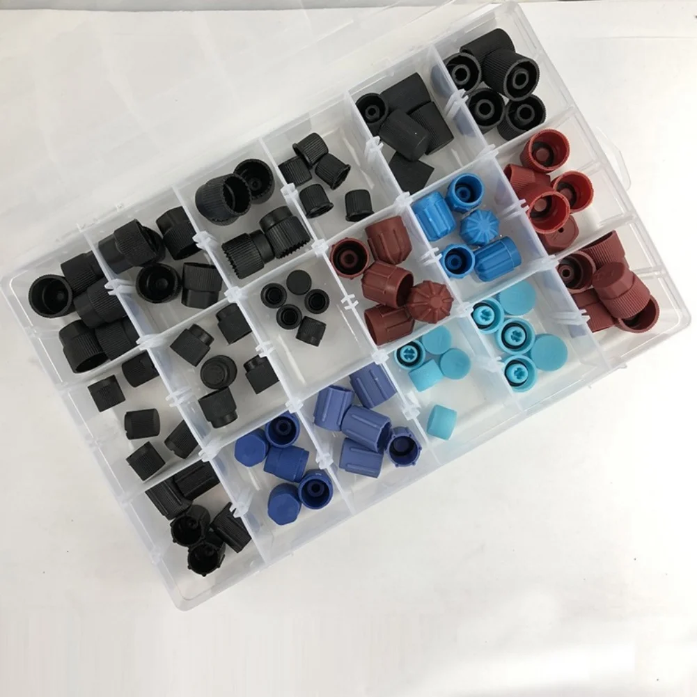 510PCS Car AC Repair Kit O-Ring Seal Gasket Set With Brass Valve Core Dust Cap For Automotive Air Conditioning System Maintenanc