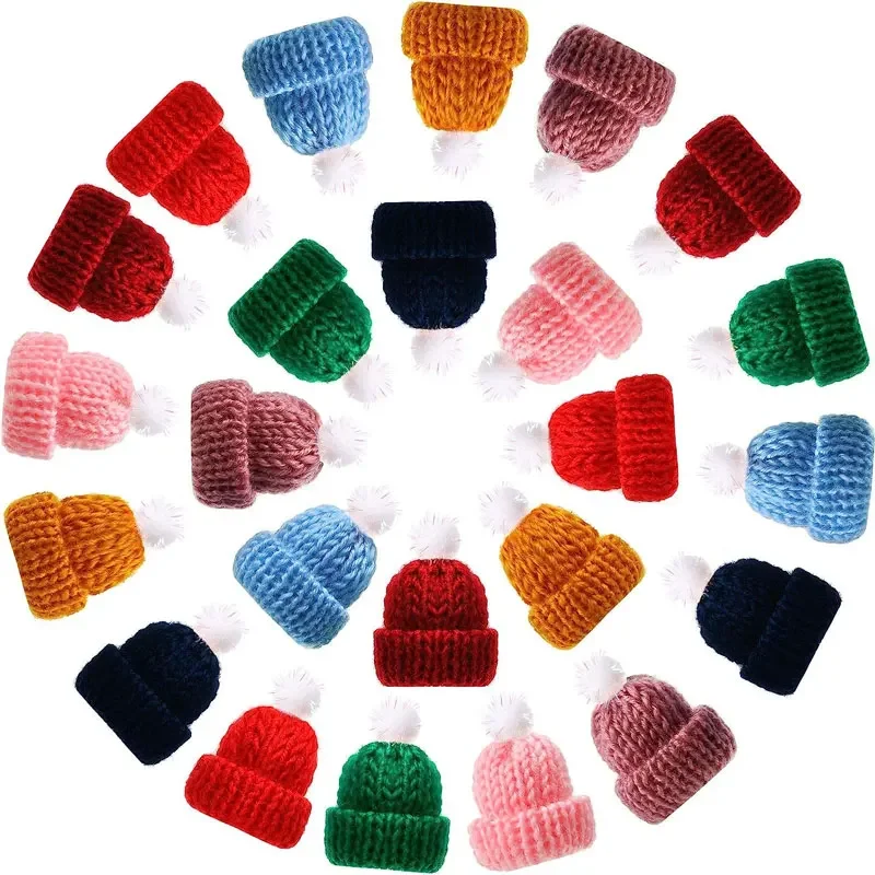 10 pezzi mini cappelli natalizi lavorati a maglia mini cappelli per bambole lavorati a maglia mini cappello di lana per ornamenti natalizi