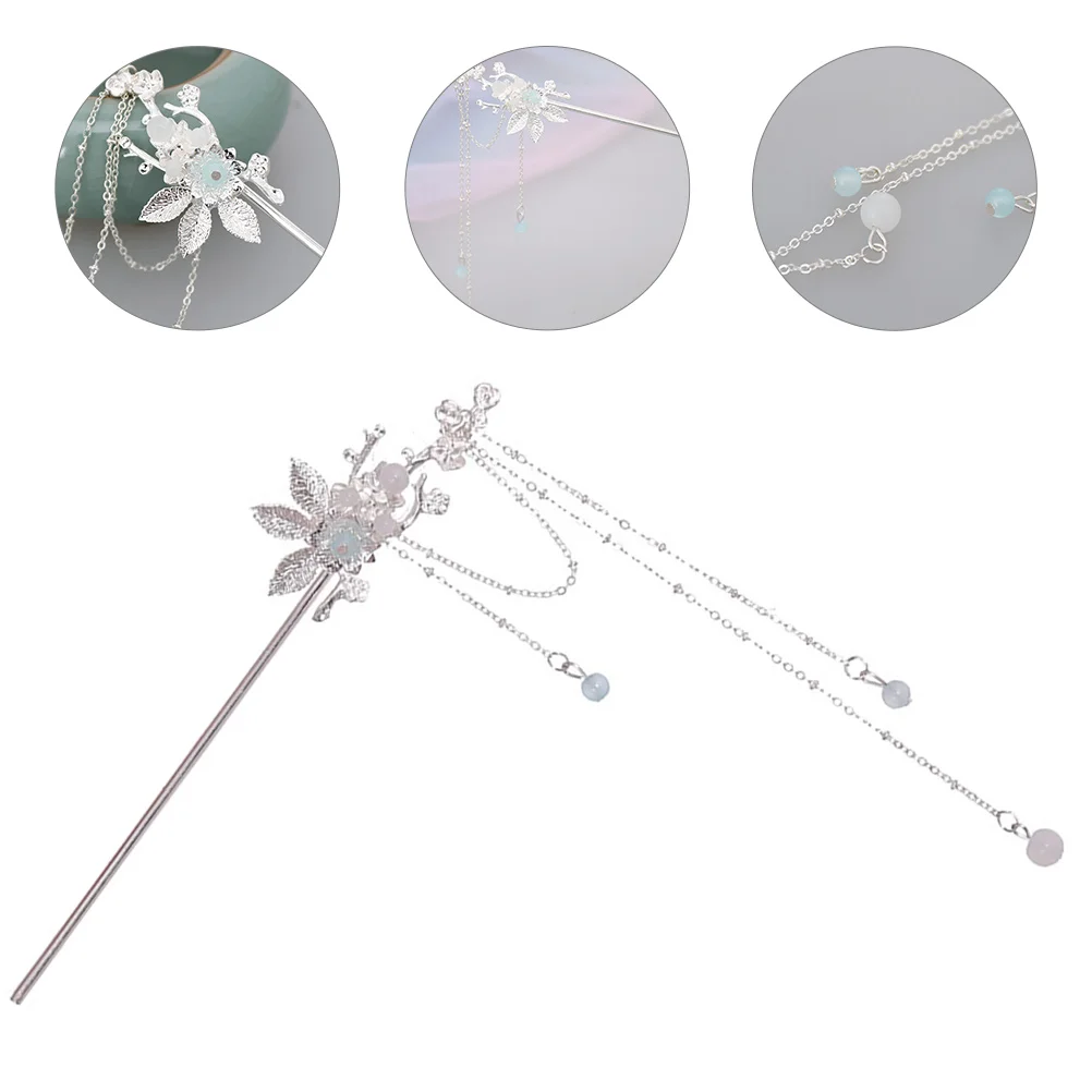 

Шпилька для волос, булочка, металлические аксессуары для девочек, длинная вилка-палка, палочки для еды из сплава, женские цветочные палочки в стиле ретро, свадебная вилка для волос