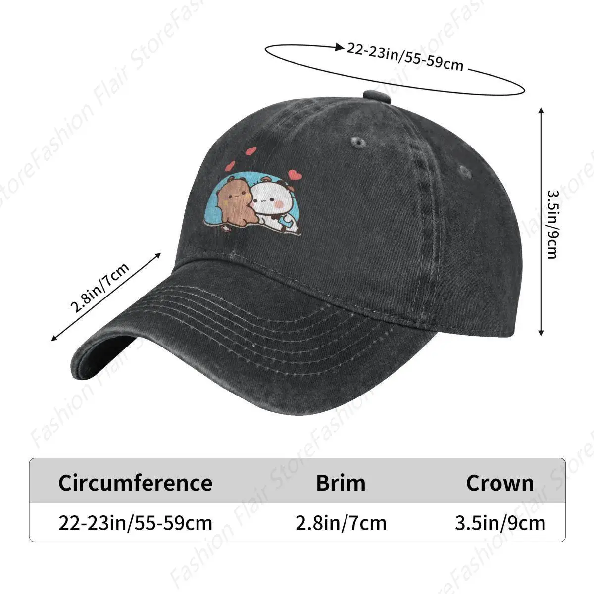 Milk and Mocha Bubu Dudu Multicolor Hat Peaked Women's Cap Bear And Panda Personalized Visor Protection Hats