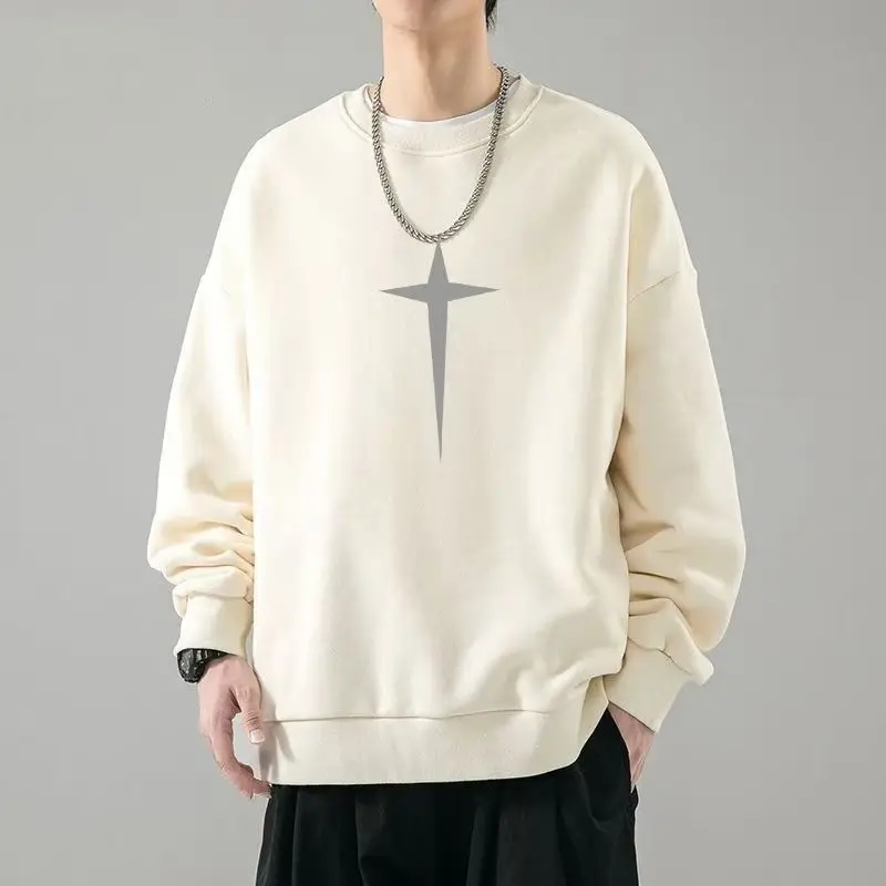 Sweat-shirt à capuche pour hommes et femmes, ample, col rond, Chic, unisexe, tendance, décontracté, bureau, noir, blanc, chaud, confortable