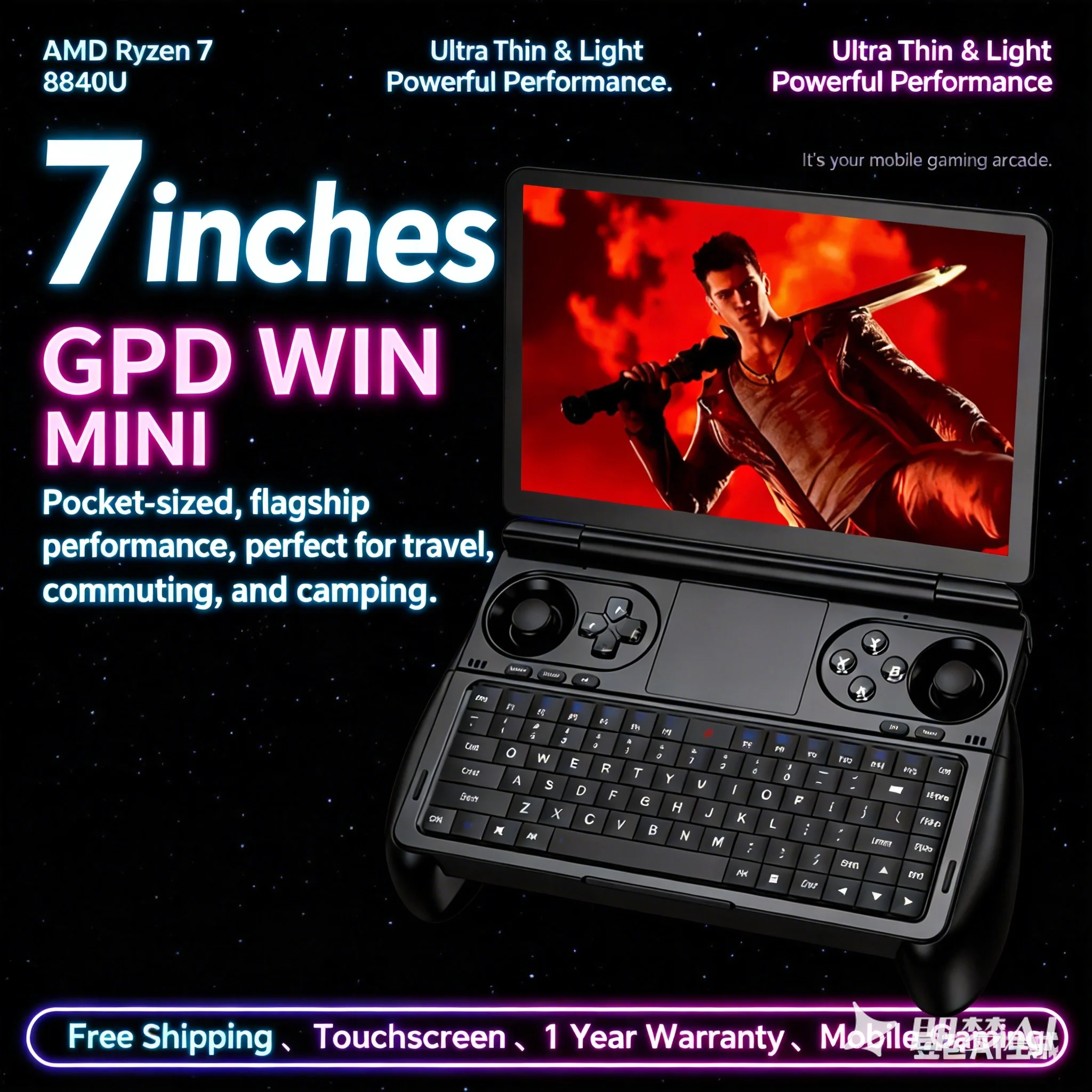 Portátil para Juegos GPD 2025 WIN Max 2 Ultra - 32GB RAM 1TB/2TB SSD CPU AMD 8840U Mini PC AI9 HX370 para Juegos y Computación