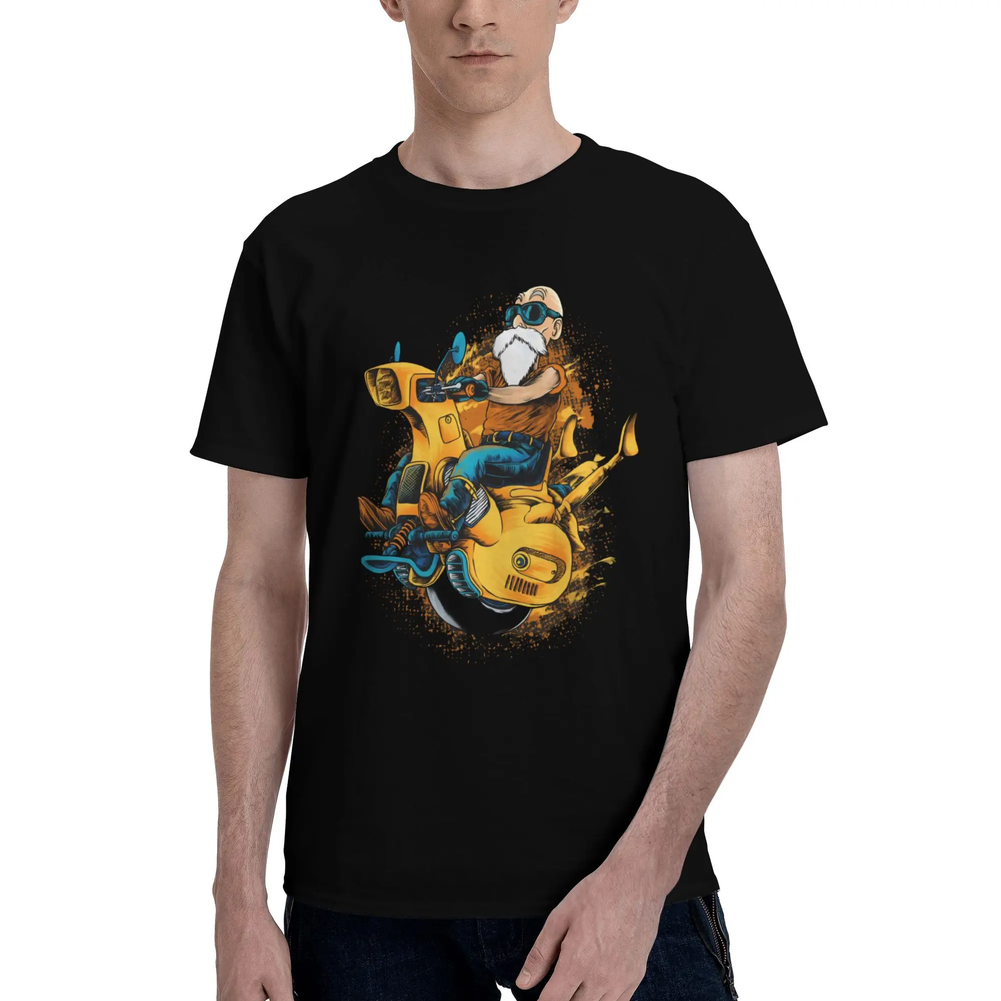 

Мужская футболка D-Dragon B-Ball Masters Roshis с графическим принтом в стиле хип-хоп, аниме-футболка с коротким рукавом, хлопковая футболка в стиле хип-хоп, одежда