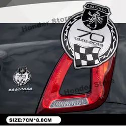 For Fiat Abarth 124 125 500 595 695 Punto Stilo Panda Racing Aluminum Decal 70th Anniversary Emblem Badge Sticker Accessories