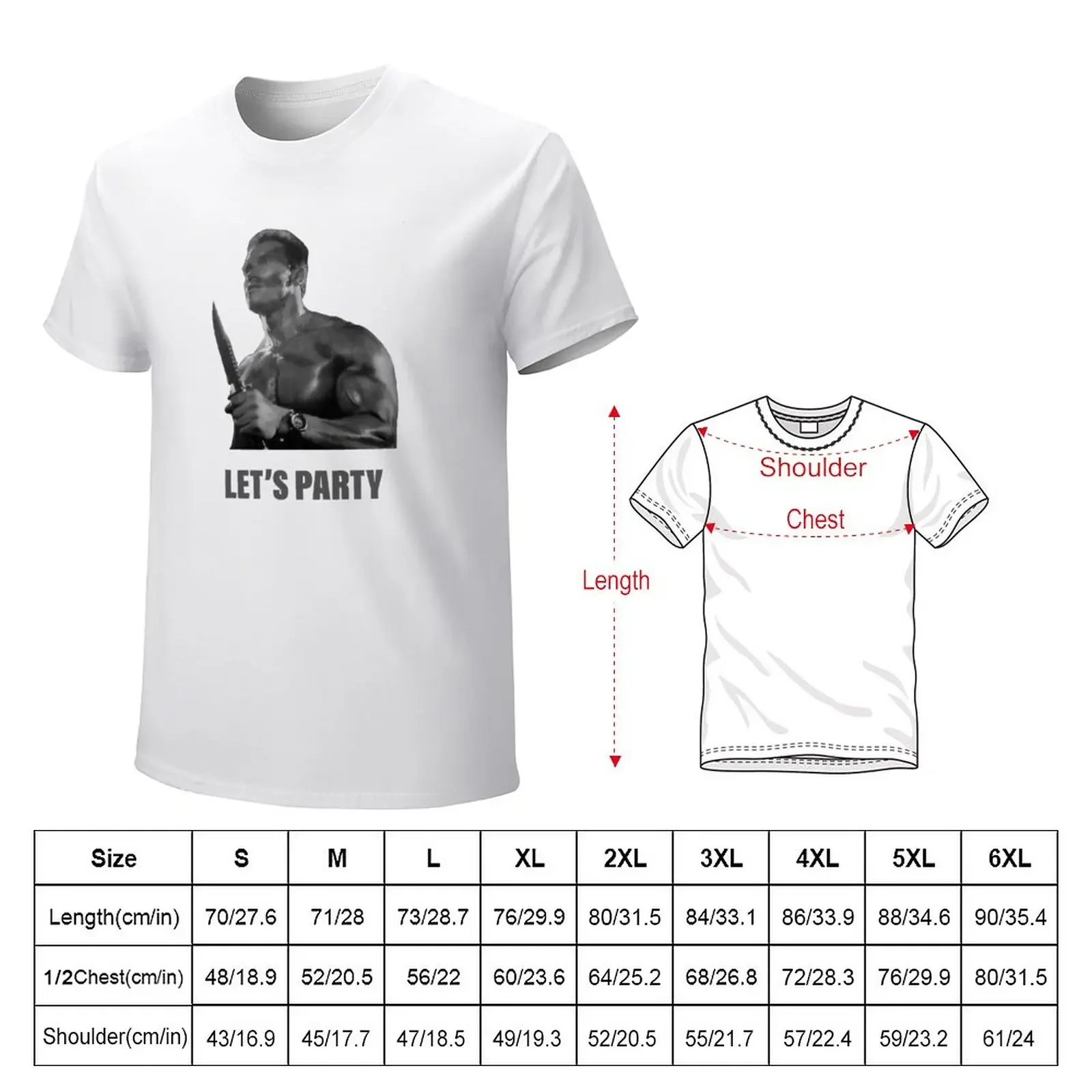 Arnold Schwarzenegger - Commando - Let’s Party T-Shirt summer top cute clothes heavyweights mens t shirts casual stylish