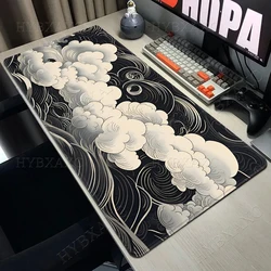 Black and White Clouds Art Mouse Pad Custom Large Extended Gaming Mouse Pad Graphical Design Big XXL White Cloud Office Desk Mat
