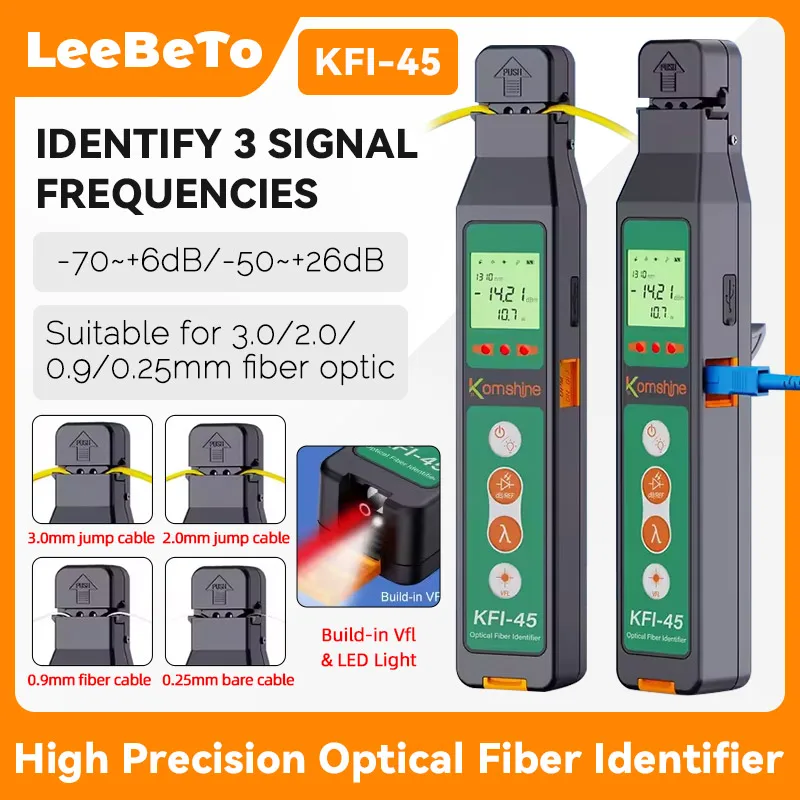 

Komshine KFI-45 with 10MW VFL Fiber Optic Trafic Identifier with Power Meter Function and LED Light