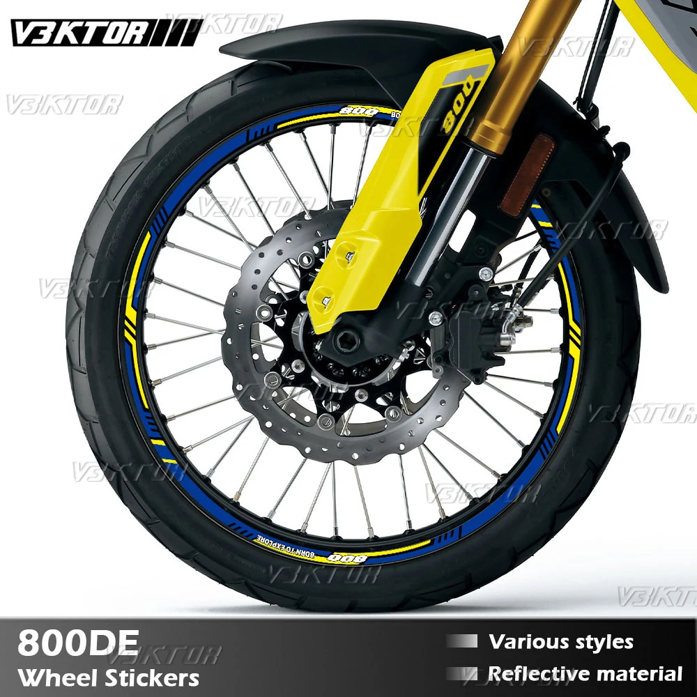 For V-Strom 800DE VStrom 800 DL800 Wheel Sticker Rim Decal Reflective Hub Stripe Tape 2023 2024
