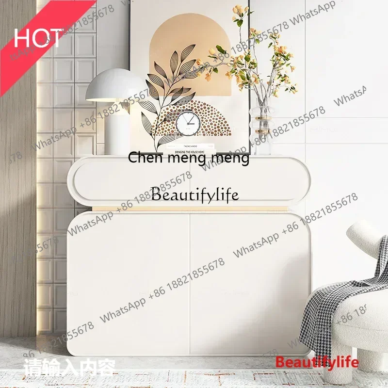 

New style New Cream wind solid wood large-capacity shoe cabinet door modern simple partition cabinet side cabinet ss 8617