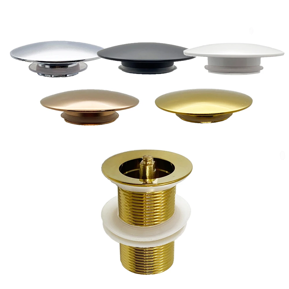 

66mm Round Brass Sink Drain Cover Bathroom Basin Pop up Renovation Click Clack Push Button Cap Washbasin Filter Lid