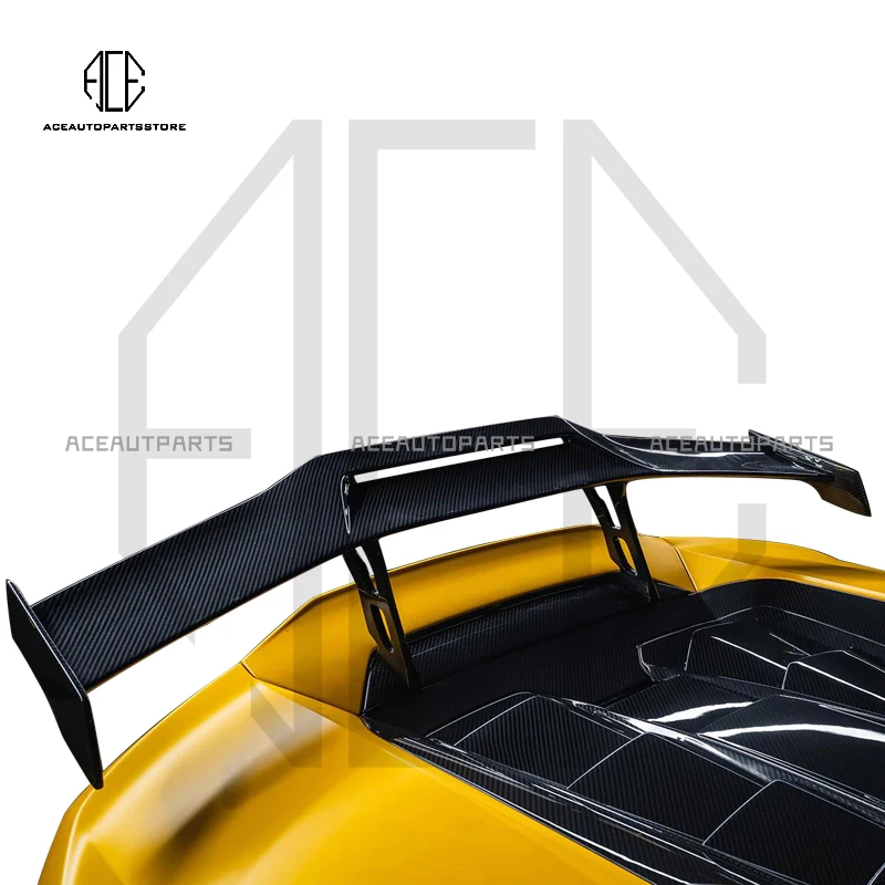 Dry Carbon Fiber Rear Spoiler For Lamborghini EVO RWD Spyder CC Style Body Kit Carbon Rear Deck Lid Wing For Huracan 2019-2022