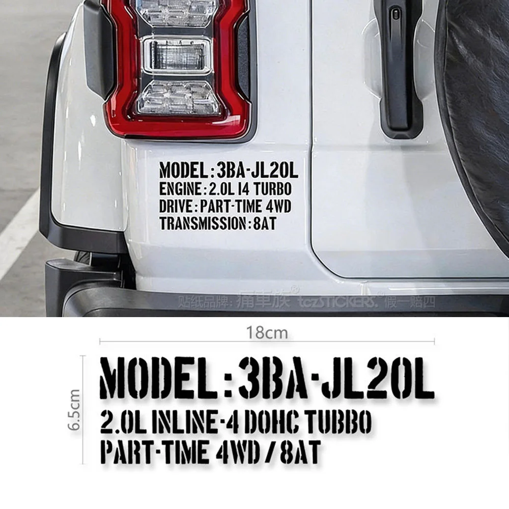 Maßgeschneiderte Autoaufkleber für Jeep Wrangler JL Zubehör, Schriftzug für die Heckscheibe, Aufkleber, Grafik-Aufkleber