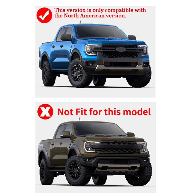 قطع غيار واقيات الطين للسيارة لسيارة فورد رينجر P703 إصدار أمريكا الشمالية 2024 2025 واقيات الطين المضيئة ملحقات الطين للسيارات