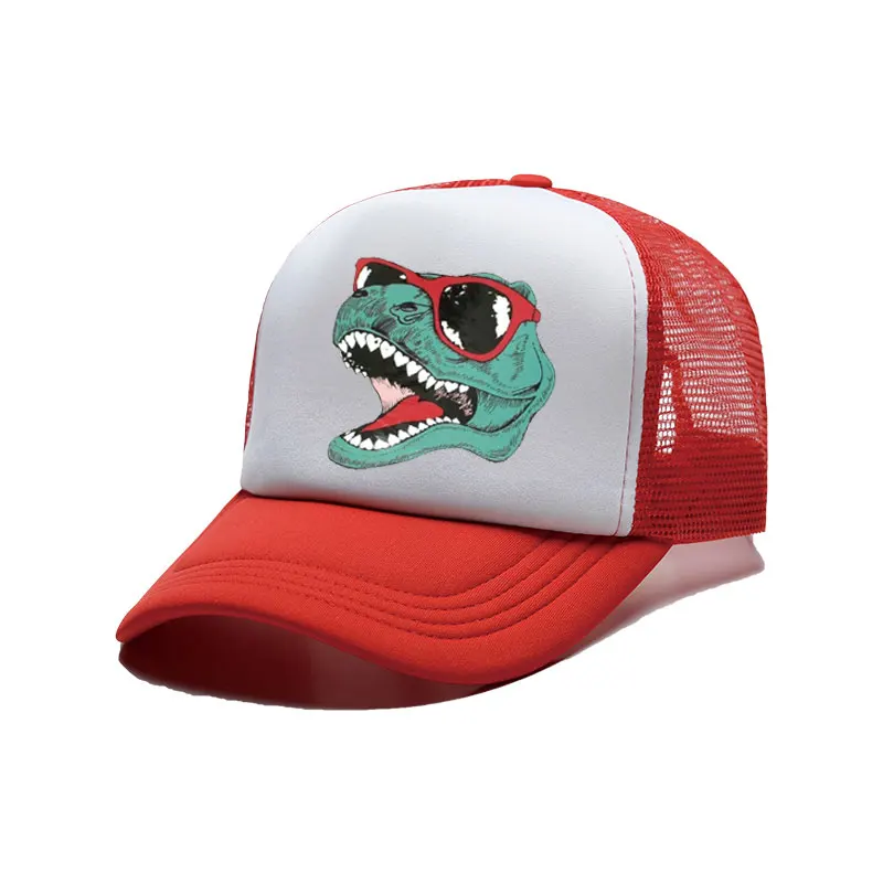 Jurassic Dinosaur Trucker Cap Men Funny Cool Trucker Cap Jurassic Cool Black Mesh Cool Cap for Kid Adult baseball cap