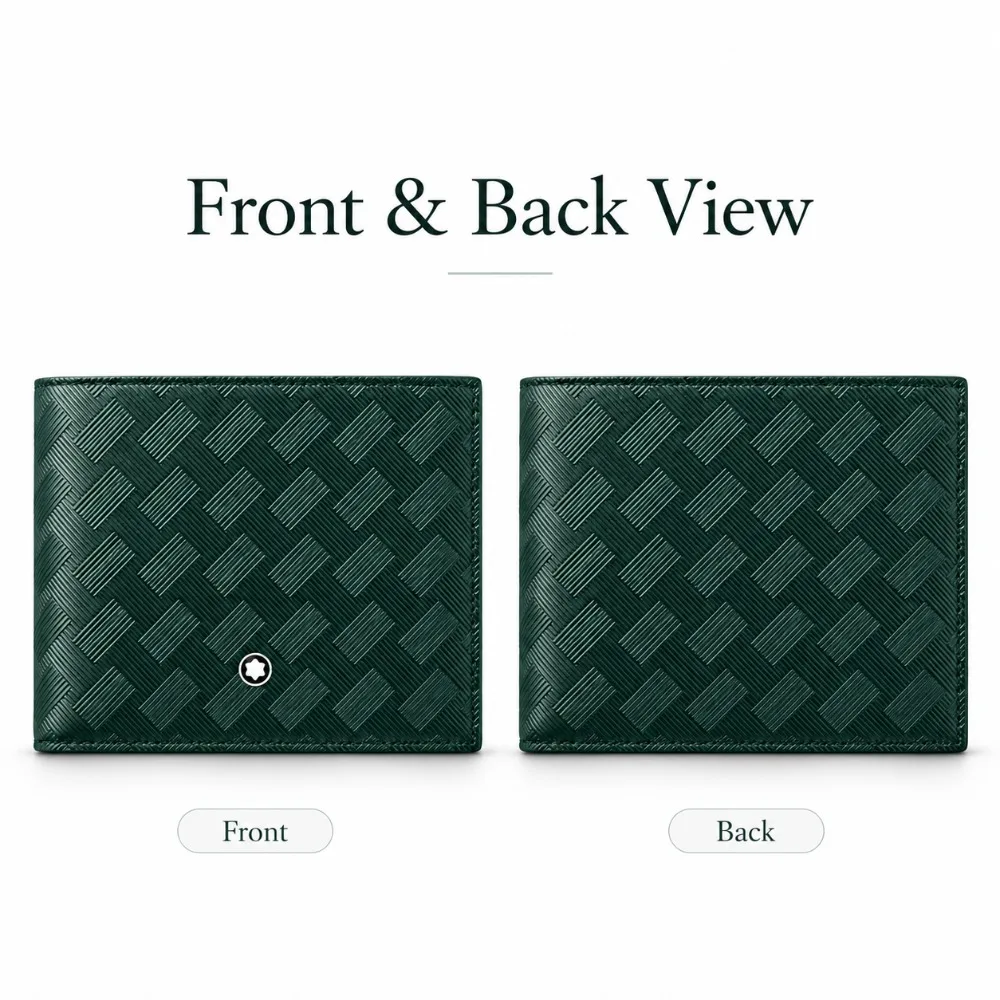 Luxury Men's Bifold Wallet High Quality Genuine Leather 6 Card Slots Business Green Slim Pocket Organizer Purse Men Travel Daily