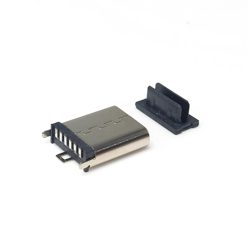 10pcs TYPE C 6 Pin Female Socket Connector SMT Vertical 180° Charging Port Plug Socket Power USB 6P TYPE-C H=8.8/9.3/10/10.5mm