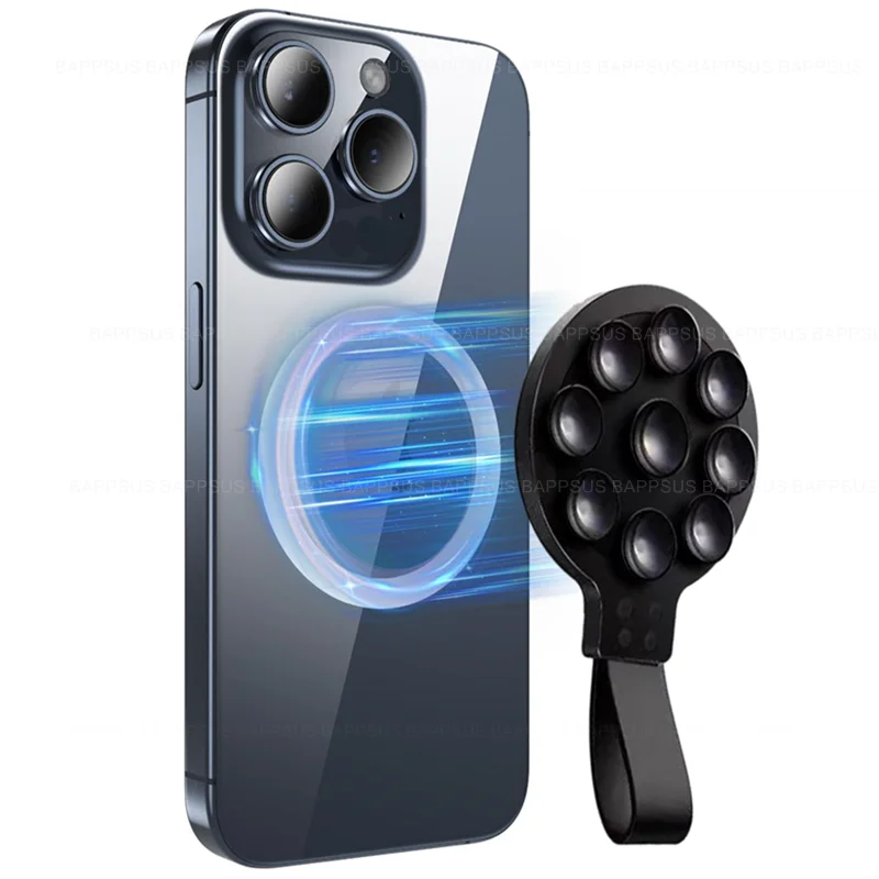 2in1 Magnetic Phone Holder Super Strong Suction Silicone Phone Case Grip Stand For MagSafe Hands-Free Mirror Shower Universal