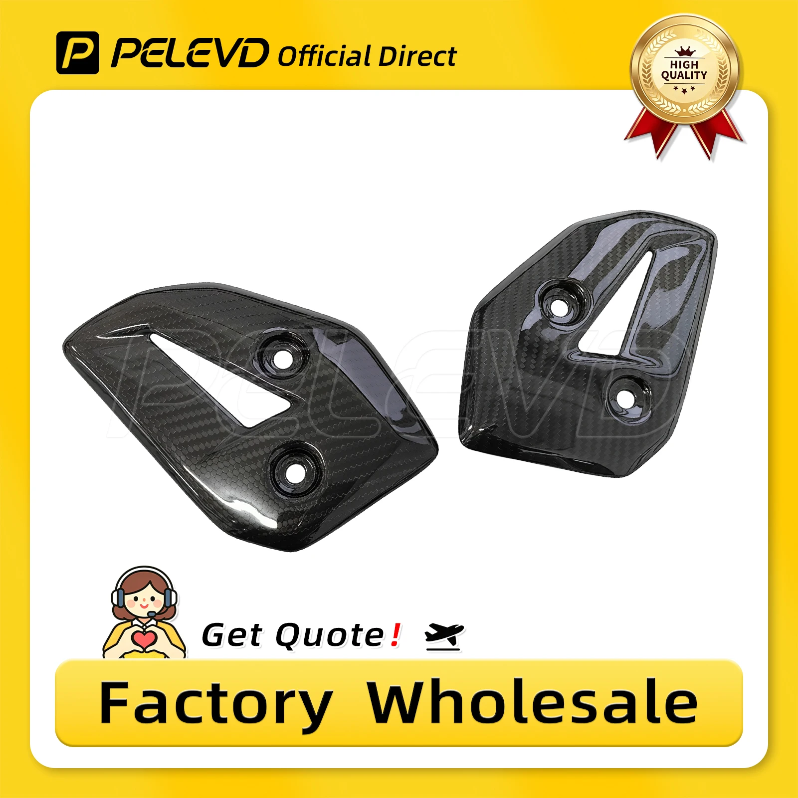 PELEVD 100% CARBON FIBER Glossy Finish Foot pedal  Heel Guards Footrest Wing Plate For YAMAHA  MT07 MT 07 2025-2026 - view 5