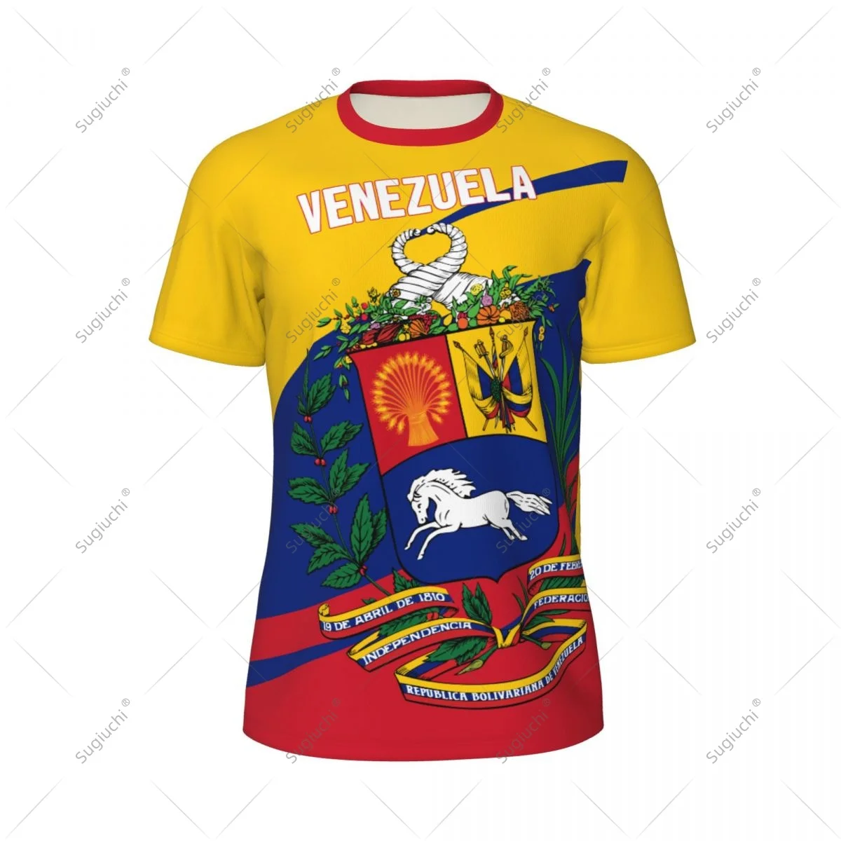 Venezuela Flag Men Sports T-shirt Women Tees jersey for Soccer Football Running Bike Tennis Fitness Fans - view 2