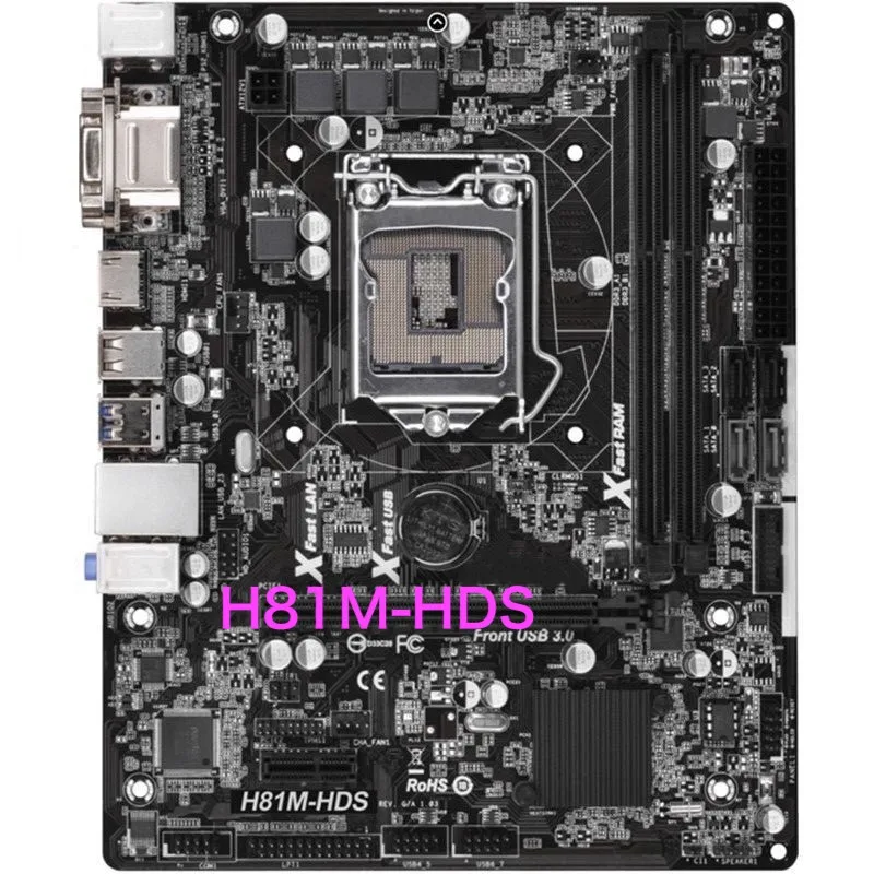 

Подходит для материнской платы ASROCK H81M-HDS USB3 SATA3 H81 LGA 1150 DDR3 Материнская плата 100% протестирована ок полностью работает