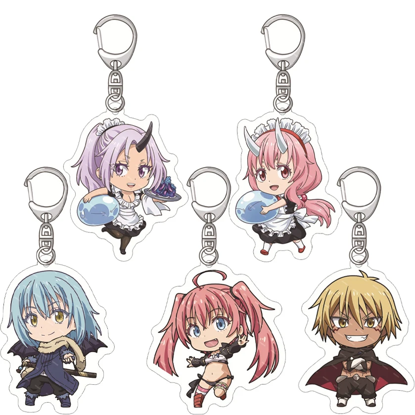 55MM Anime „That Time I Got Reincarnated as a Slime“ Figur Rimuru Tempest Shuna Shion Benimaru Acryl-Schlüsselanhänger Kawaii ‌   Geschenke
