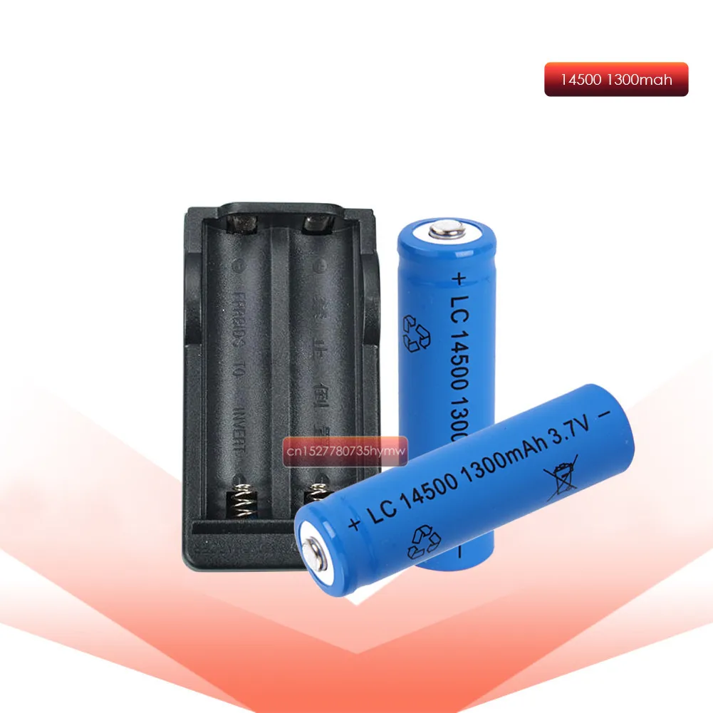 

2pc ANLB AA 14500 1300mah 3.7V lithium ion rechargeable batteries With 14500 Battery Charger