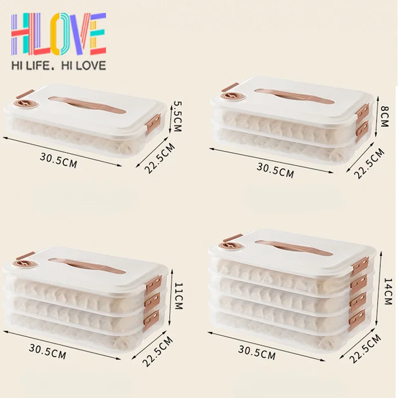 New Multi Layer Kitchen Food Grade Wonton Dumpling Storage Box for Freezing and Fresh Keeping with Sealed Refrigerating Function