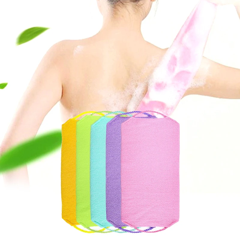 Exfoliating Rubbing Bath Towel Washcloth Elastic Shower Body Scrub Cleaning Massage Bath Towel Strap Body Washing Clean Towel