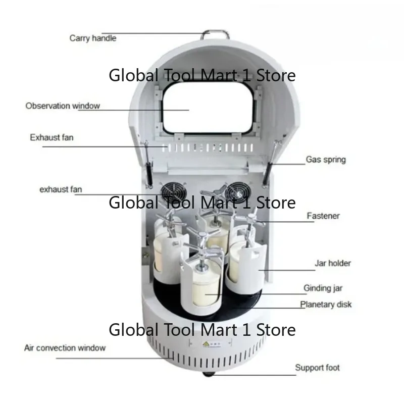 Vertical Planetary Ball Mill Laboratory Grinding Equipment Na1no Powder Milling Machine