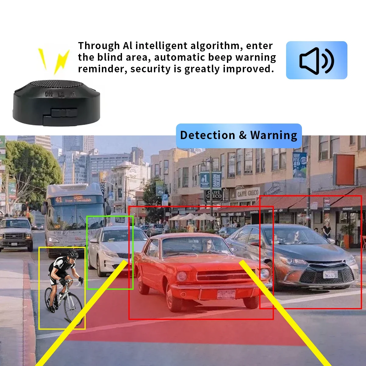 Microwave Radar Waterproof Truck Camera Blind Spot Detection System Distance Displaying 77GHz BSD Millimeter Wave Radar