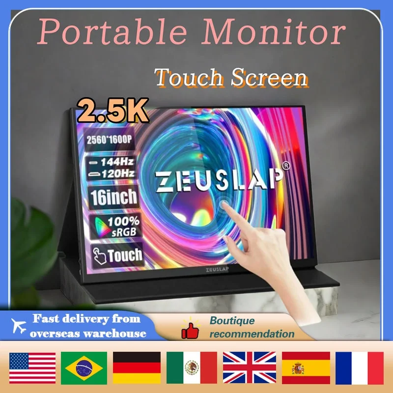 ZEUSLAP Portable Monitor Touch Screen 16