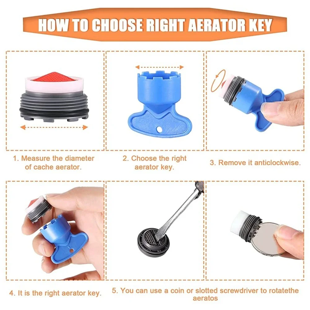 Built in Aerator Wrench Built-in Aerator Kitchen Faucet Splash Proof Cache Filter Screen Water Outlet Nozzle Accessories