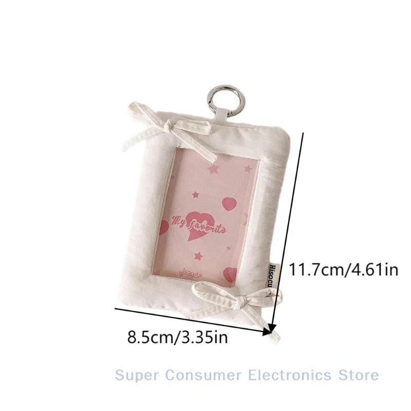 Affordable Bow Keychain Card Case; Lightweight Idol Picture Protection Cover Bag Ornament Gifts
