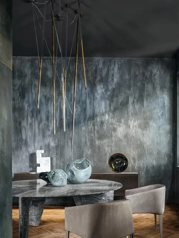 النمط الأمريكي قلادة شريط طويل ضوء الشمال LED الإضاءة الفاخرة اللون البرونزي تركيبة إضاءة لغرفة المعيشة ديكور فني #6