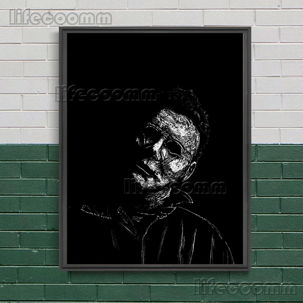 Demons In Horror Movies Wall Art Canvas Painting Modern Black And White Horror Portrait Art Poster And Print Home Decor Unframed