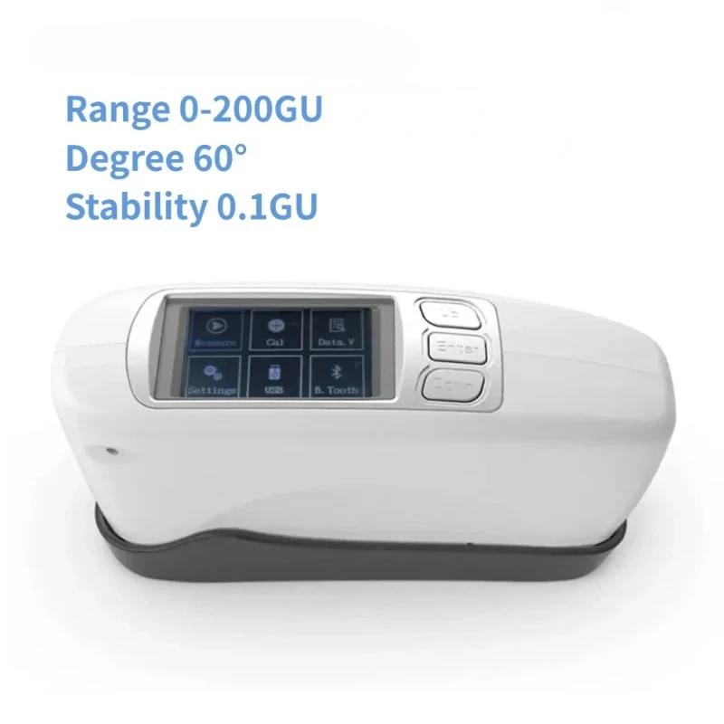 Three Angles Gloss Meter 20º 60º 85º Glossmeter with Calibration Board for Stone Paint Ink Floors Software Data Analysis 0-200Gu