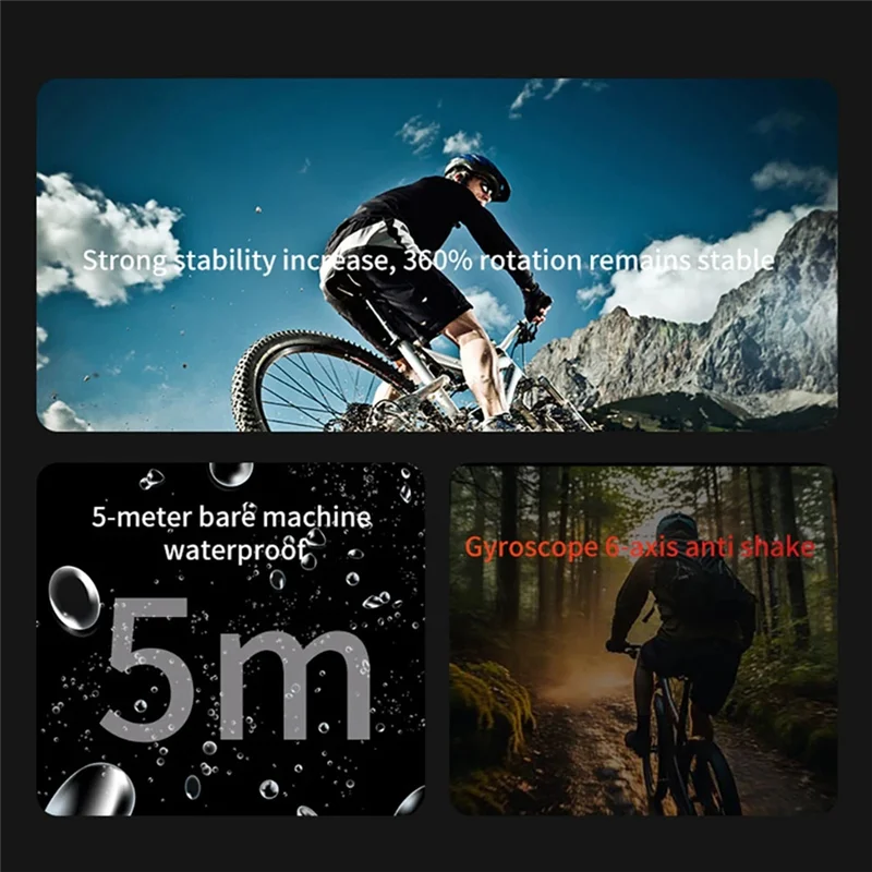 ABKI-VIRAN V10 5K caméra d'action stabilisation d'image électronique 2 pouces écran tactile étanche caméra vidéo détection de mouvement tableau de bord