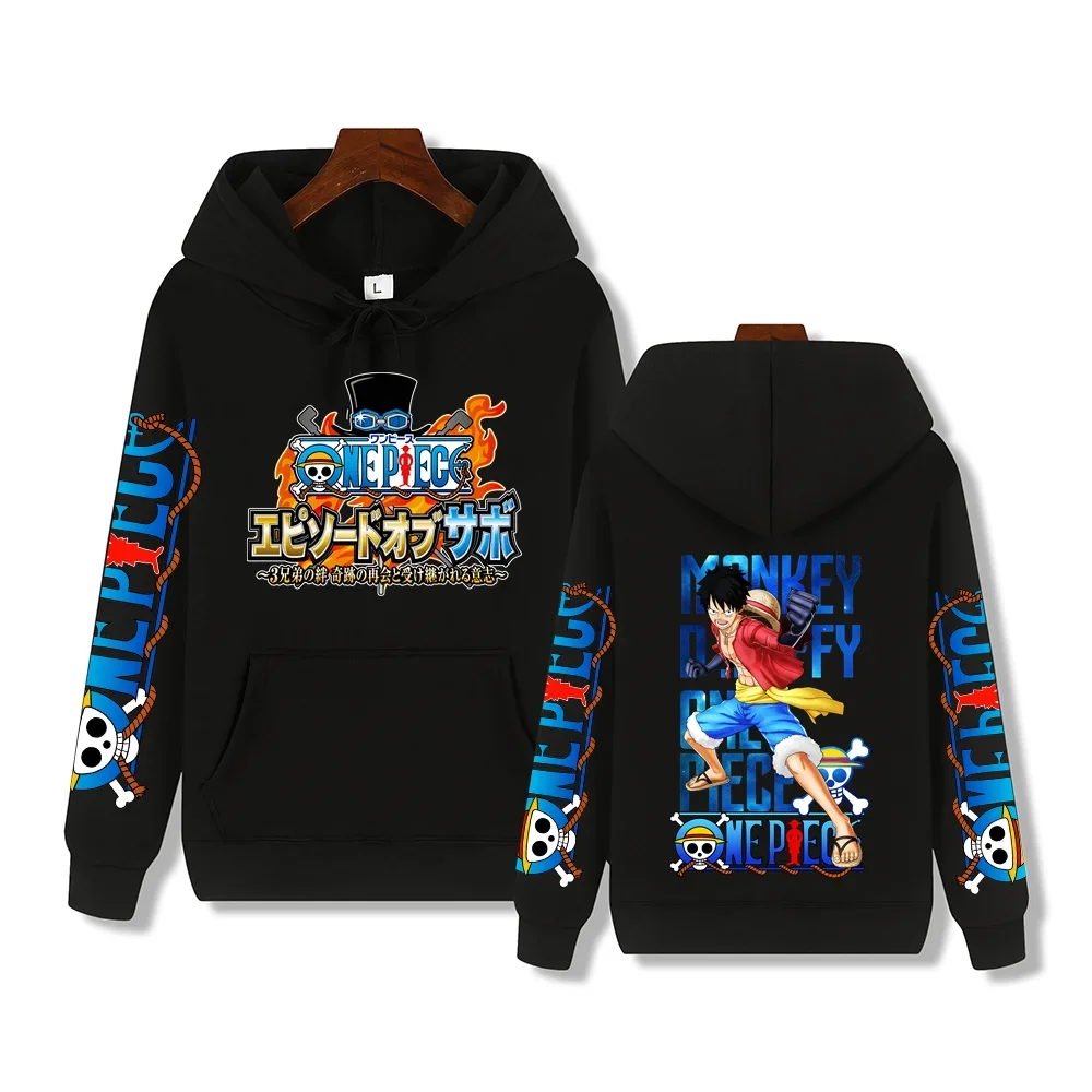 

Handsome One Piece Luffy print Autumn and Winter comfortable soft thickened men's high quality casual fashion warm street hoodie