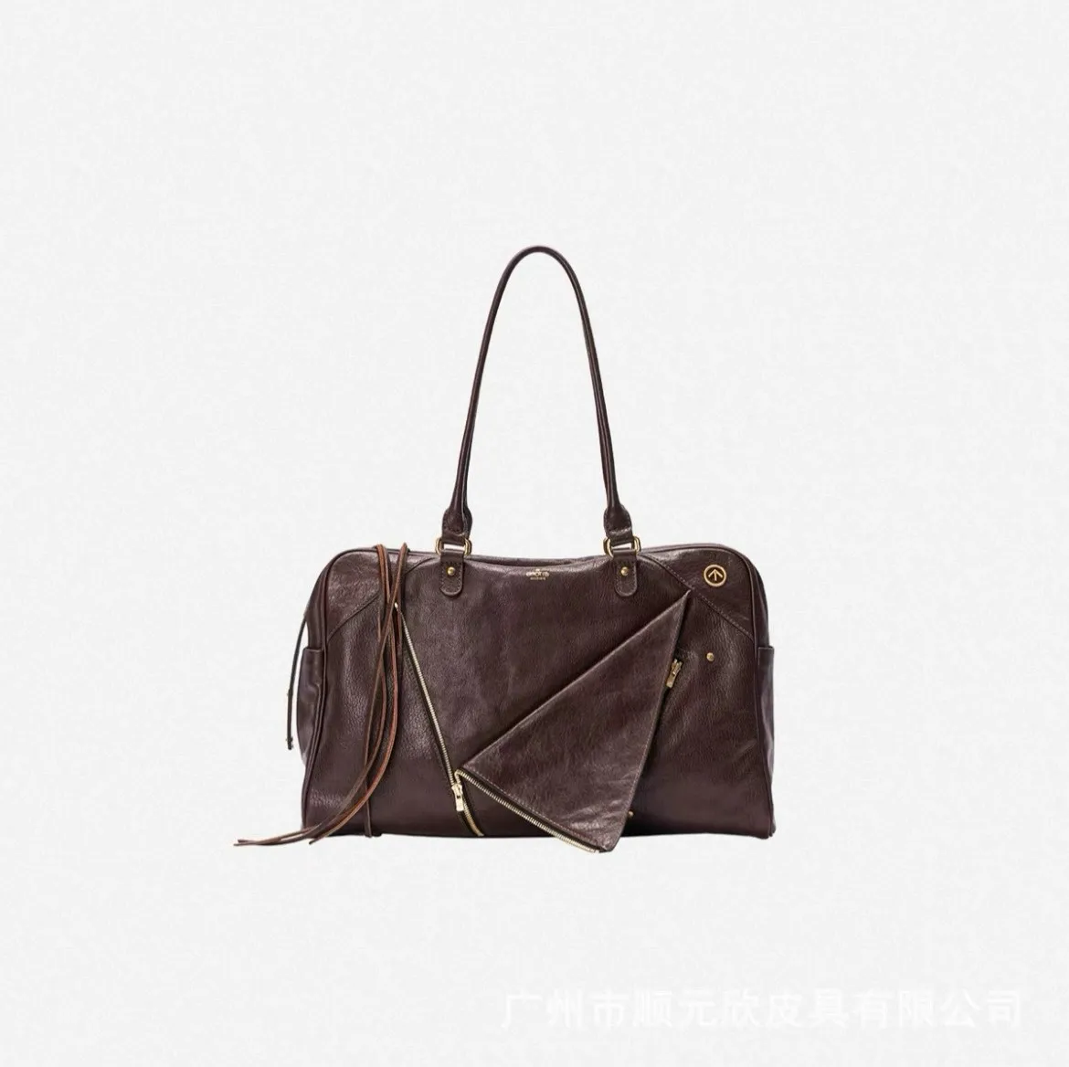 

GROTTO Fashion Dark Brown Vintage Casual Crossbody Bag Women's Resort Large Capacity Metal Ornament Single-shoulder Handbag